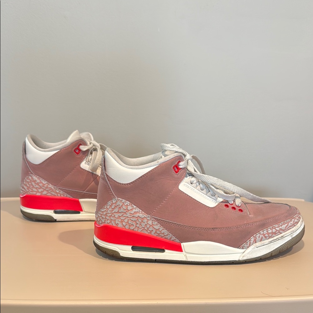 Air Jordan 3 Retro Womens Sz 8 Rust Pink Ck9246-600 Nike Muted Neon White